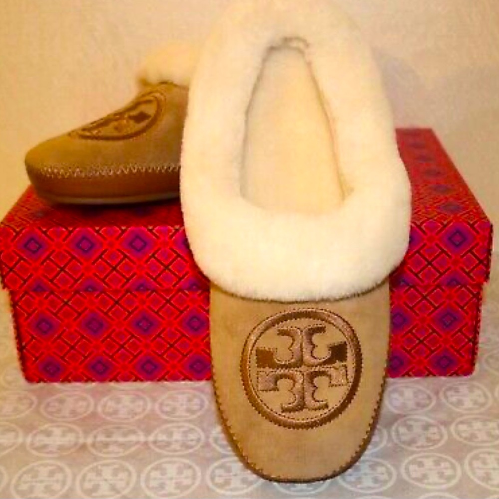Tory Burch Coley Slippers in Tan